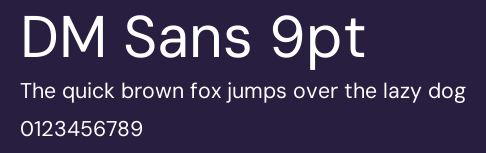 DM Sans 9pt Preview