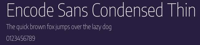 Encode Sans Condensed Thin Preview