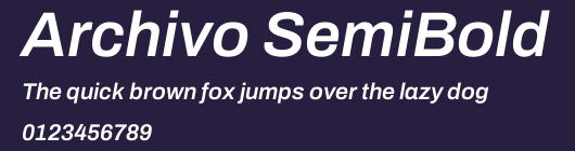 Archivo SemiBold Preview