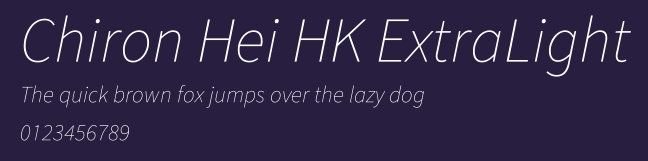 Chiron Hei HK ExtraLight Preview