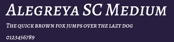 Alegreya SC Medium Preview