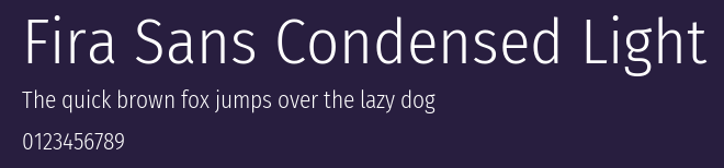 Fira Sans Condensed Light Preview