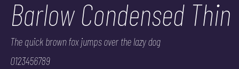 Barlow Condensed Thin Preview