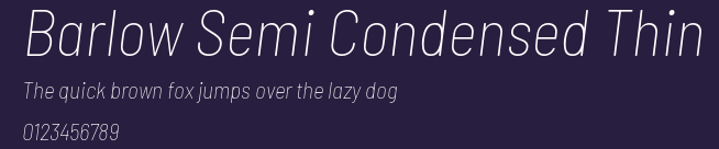 Barlow Semi Condensed Thin Preview