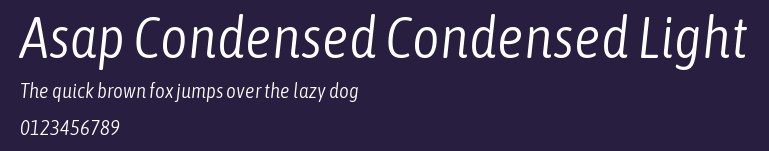 Asap Condensed Condensed Light Preview