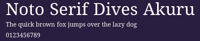 Noto Serif Dives Akuru Preview