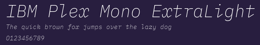 IBM Plex Mono ExtraLight Preview