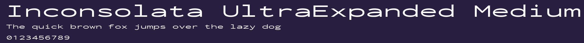 Inconsolata UltraExpanded Medium Preview