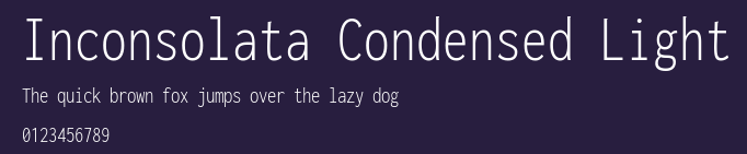 Inconsolata Condensed Light Preview