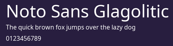 Noto Sans Glagolitic Preview