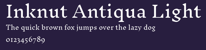 Inknut Antiqua Light Preview