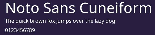 Noto Sans Cuneiform Preview
