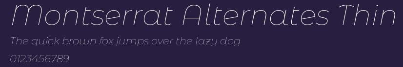 Montserrat Alternates Thin Preview