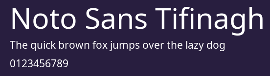Noto Sans Tifinagh Preview
