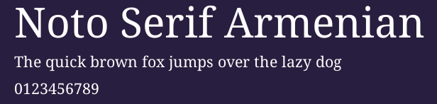 Noto Serif Armenian Preview