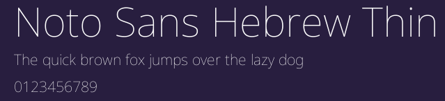 Noto Sans Hebrew Thin Preview