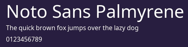 Noto Sans Palmyrene Preview