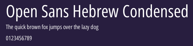Open Sans Hebrew Condensed Preview