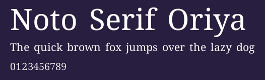 Noto Serif Oriya Preview