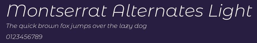Montserrat Alternates Light Preview
