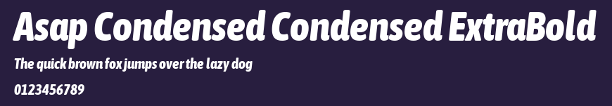 Asap Condensed Condensed ExtraBold Preview