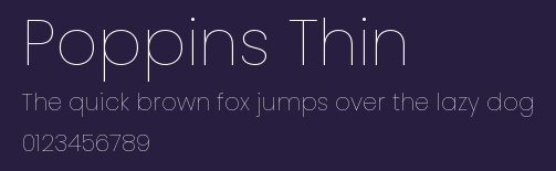 Poppins Thin Preview