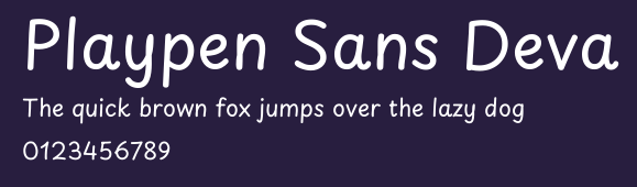 Playpen Sans Deva Preview