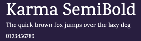 Karma SemiBold Preview