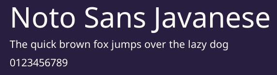 Noto Sans Javanese Preview