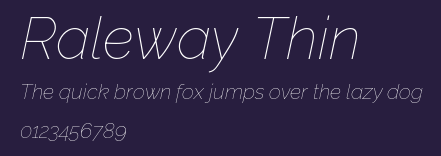 Raleway Thin Preview