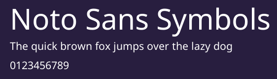 Noto Sans Symbols Preview