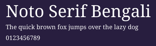 Noto Serif Bengali Preview