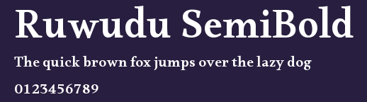 Ruwudu SemiBold Preview