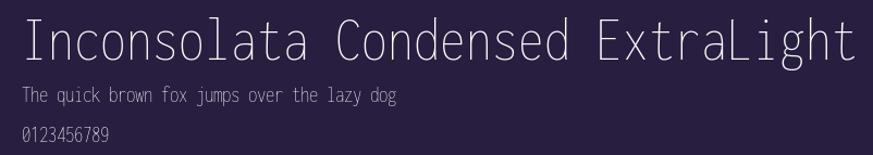 Inconsolata Condensed ExtraLight Preview