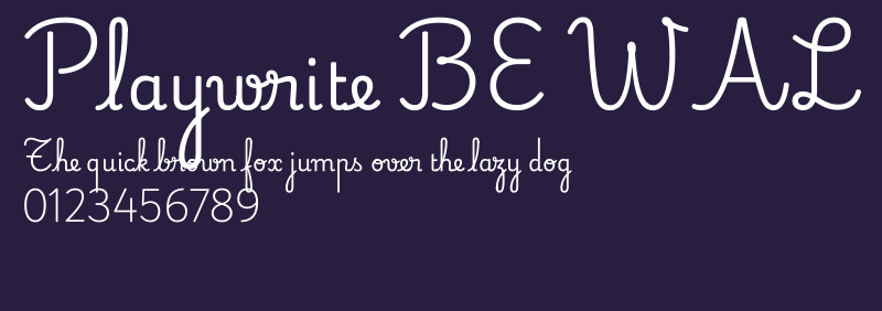 Playwrite BE WAL Preview