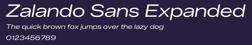Zalando Sans Expanded Preview