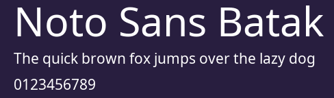 Noto Sans Batak Preview