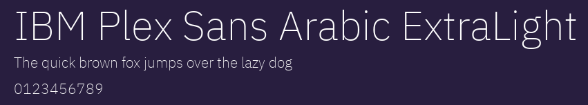 IBM Plex Sans Arabic ExtraLight Preview
