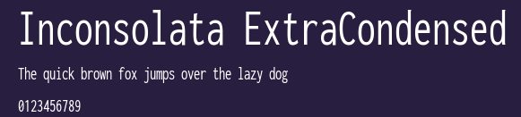 Inconsolata ExtraCondensed Preview