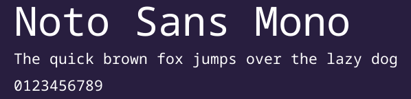 Noto Sans Mono Preview