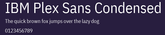 IBM Plex Sans Condensed Preview