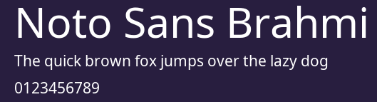 Noto Sans Brahmi Preview