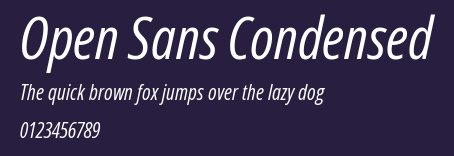 Open Sans Condensed Preview