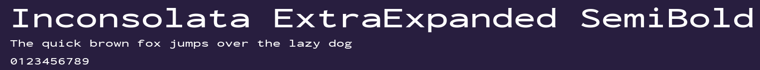 Inconsolata ExtraExpanded SemiBold Preview