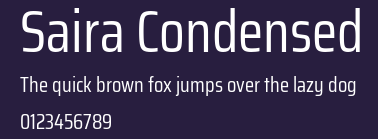 Saira Condensed Preview