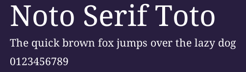 Noto Serif Toto Preview