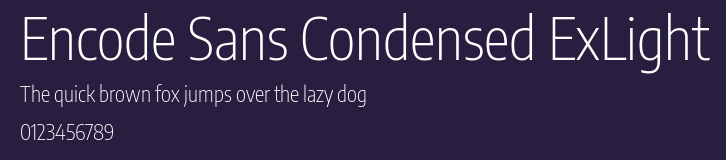 Encode Sans Condensed ExLight Preview