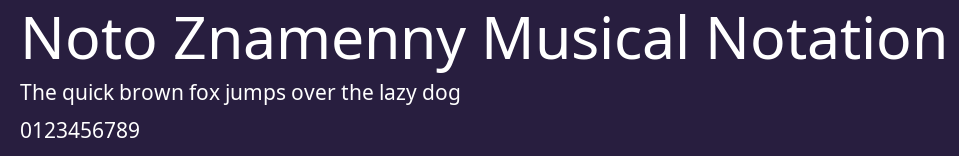 Noto Znamenny Musical Notation Preview