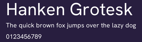 Hanken Grotesk Preview