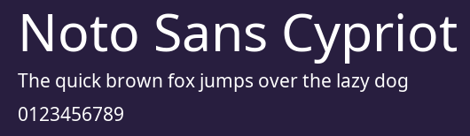 Noto Sans Cypriot Preview